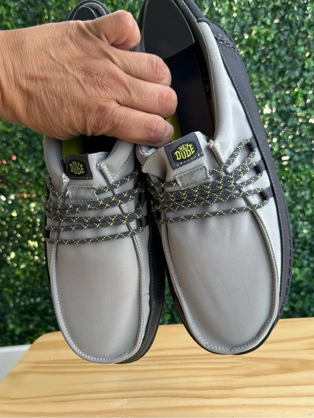 Hey Dude Wally Guard Men’s Size 11 Black Moon Grey Slip-On Loafers Shoes